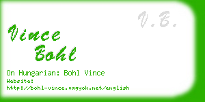 vince bohl business card